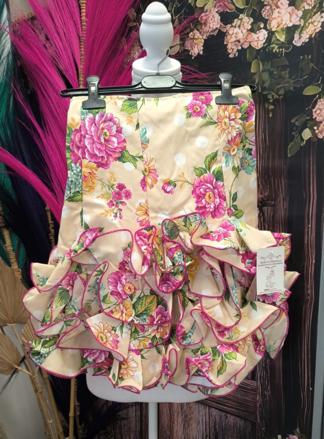 FALDA FLAMENCA CORTA ESTAMPADA