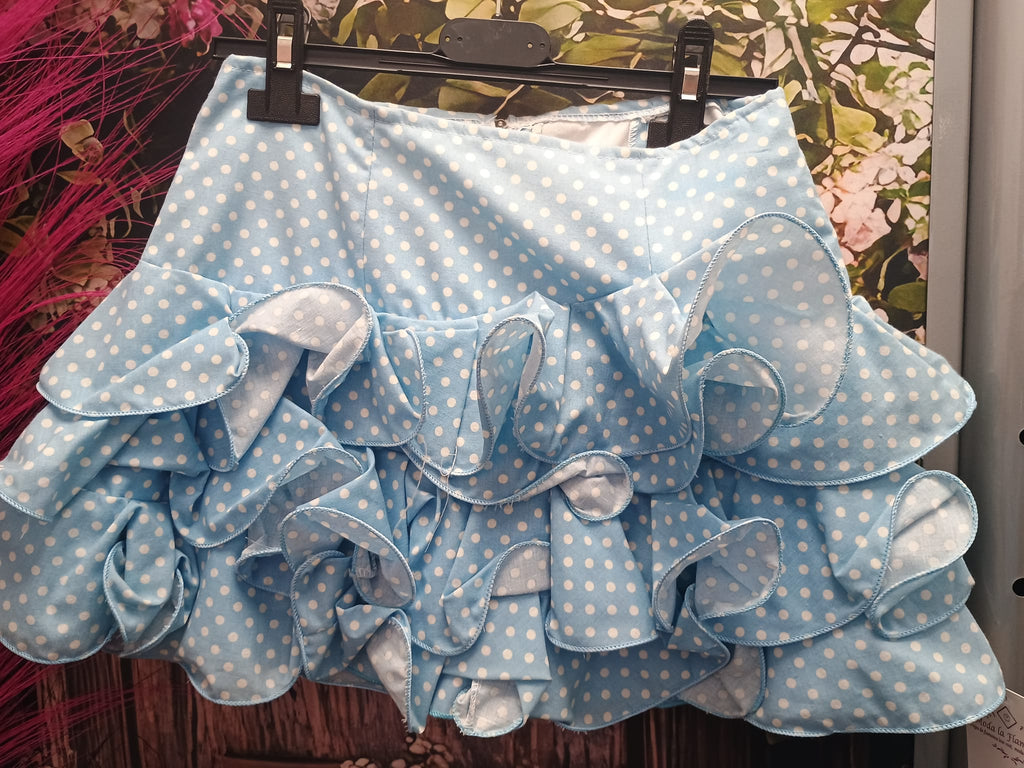 FALDA DE FLAMENCA CORTA PARA NIÑAS TALLA 8.