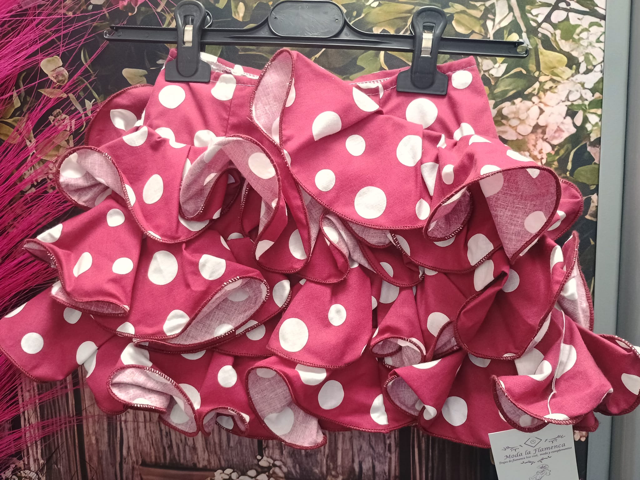 FALDA DE FLAMENCA CORTA PARA NIÑA TALLA 4.
