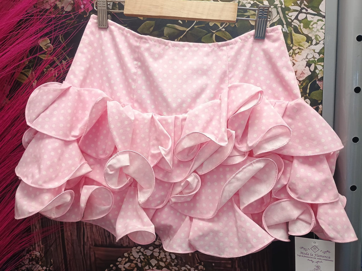 FALDA DE FLAMENCA CORTA PARA NIÑAS TALLA 8.