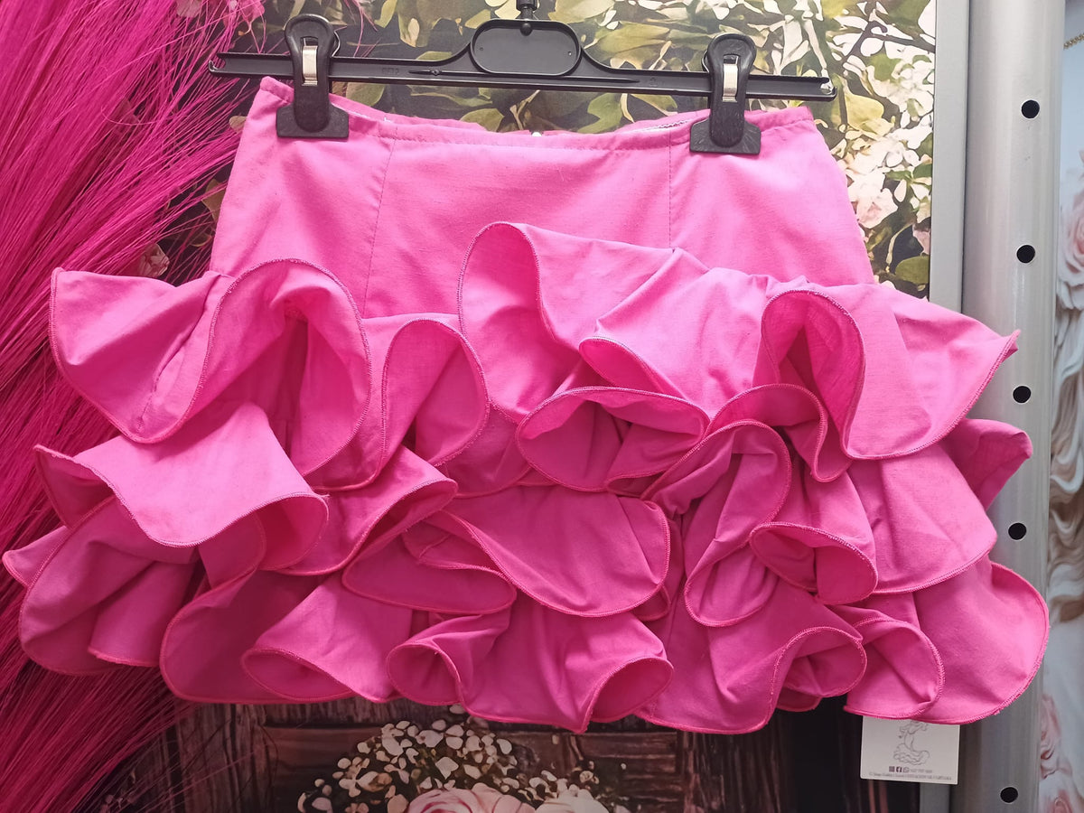 FALDA DE FLAMENCA CORTA PARA NIÑA TALLA 10.