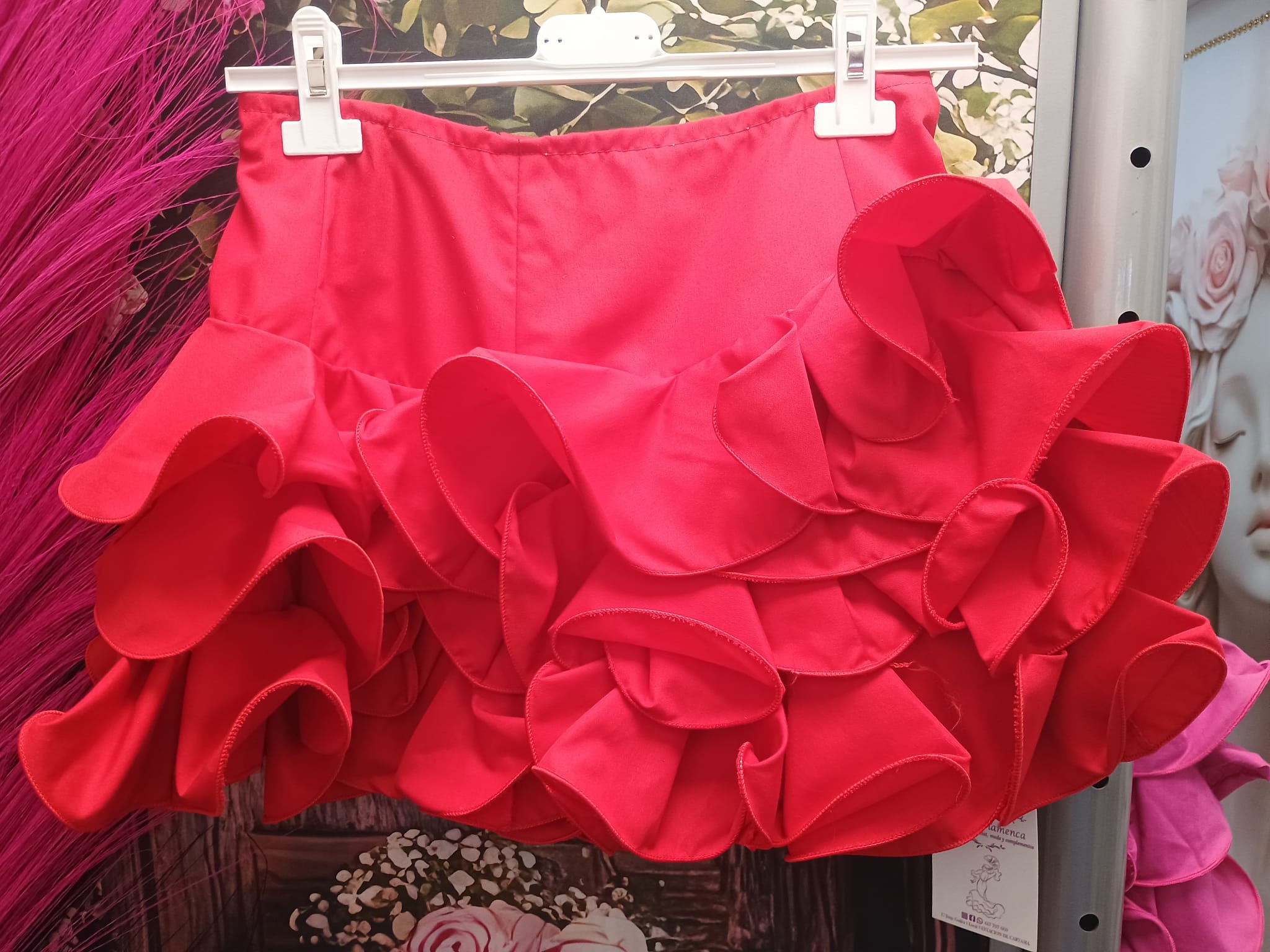 FALDA DE FLAMENCA CORTA PARA NIÑA TALLA 10.