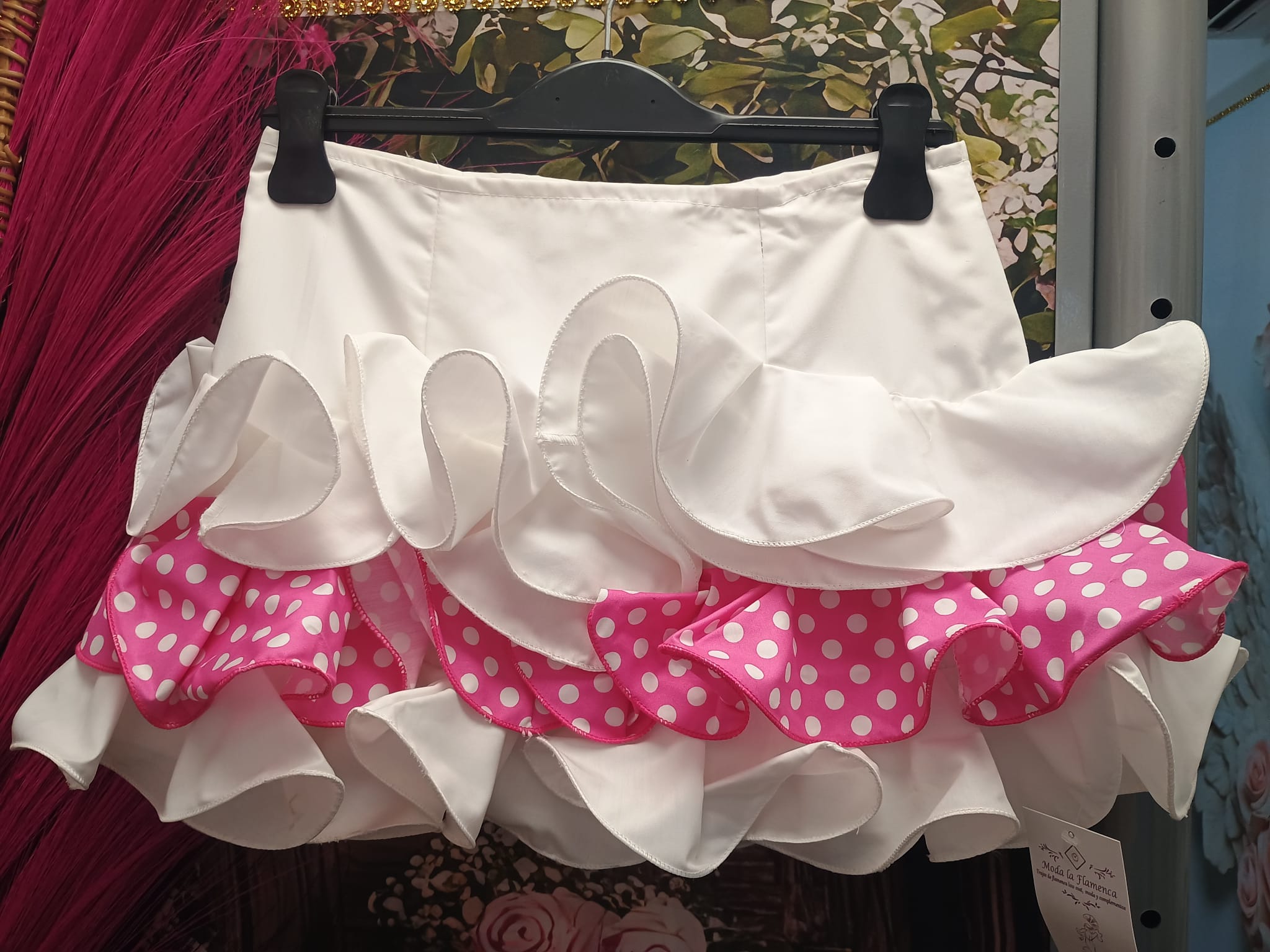 FALDA DE FLAMENCA CORTA PARA NIÑA  TALLA 12.