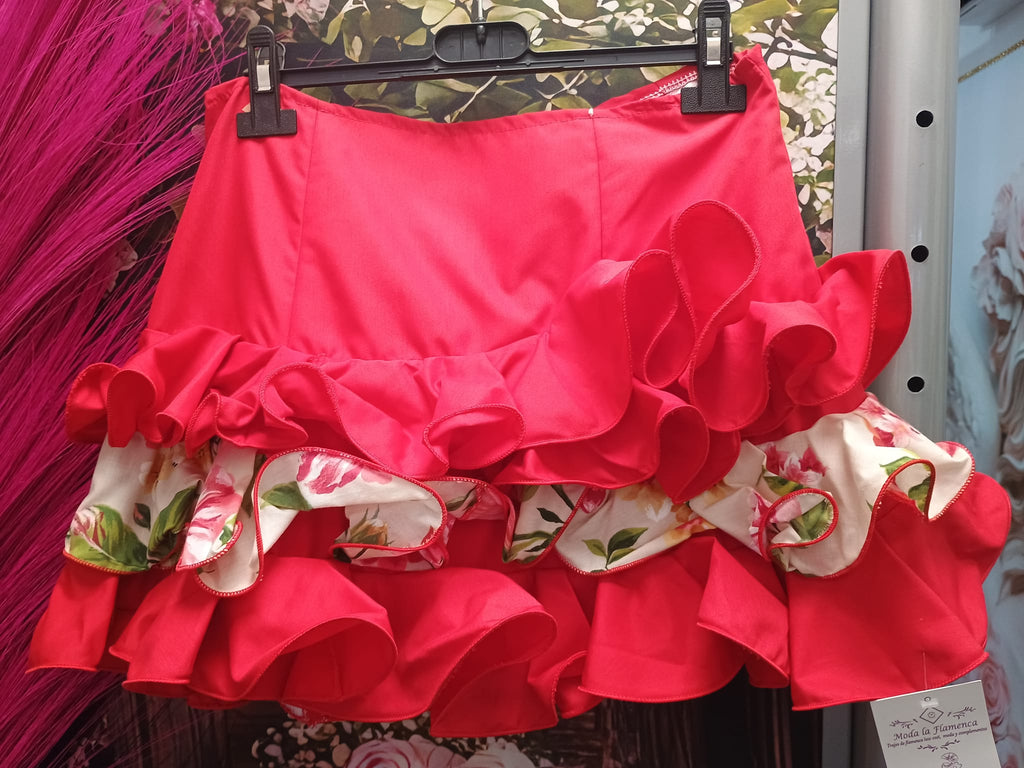 FALDA DE FLAMENCA CORTA PARA NIÑA TALLA 14.