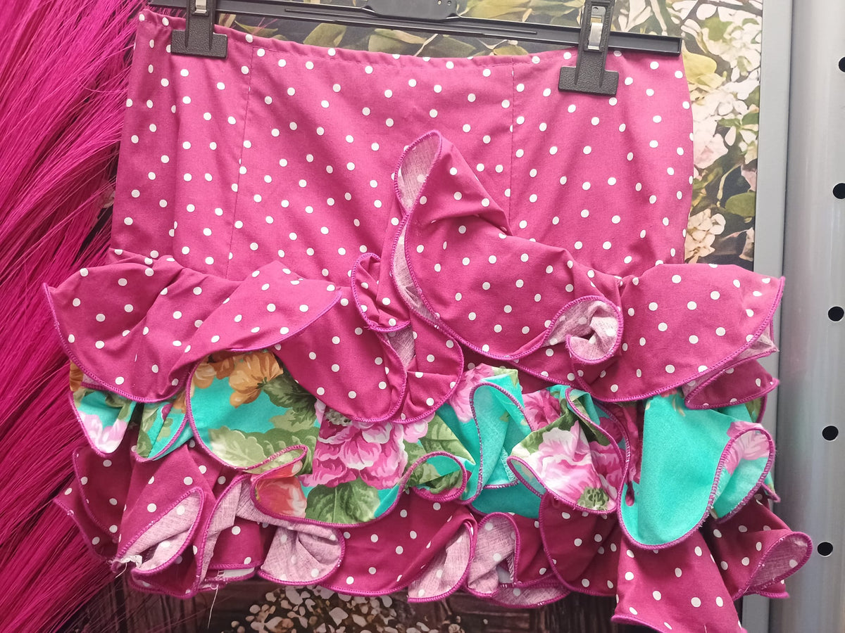 FALDA DE FLAMENCA CORTA PARA NIÑA TALLA 14.
