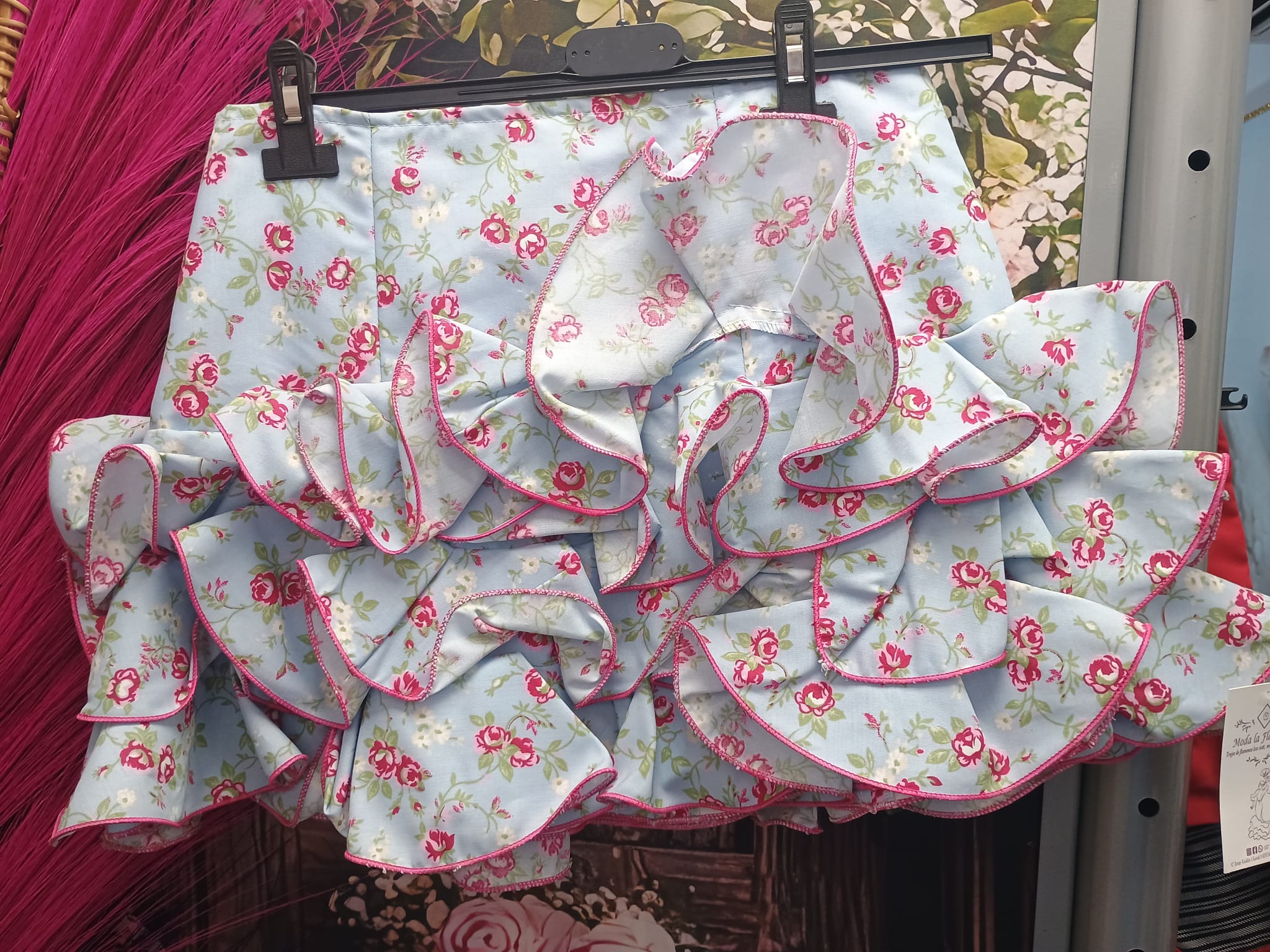 FALDA DE FLAMENCA CORTA PARA NIÑA TALLA 14.