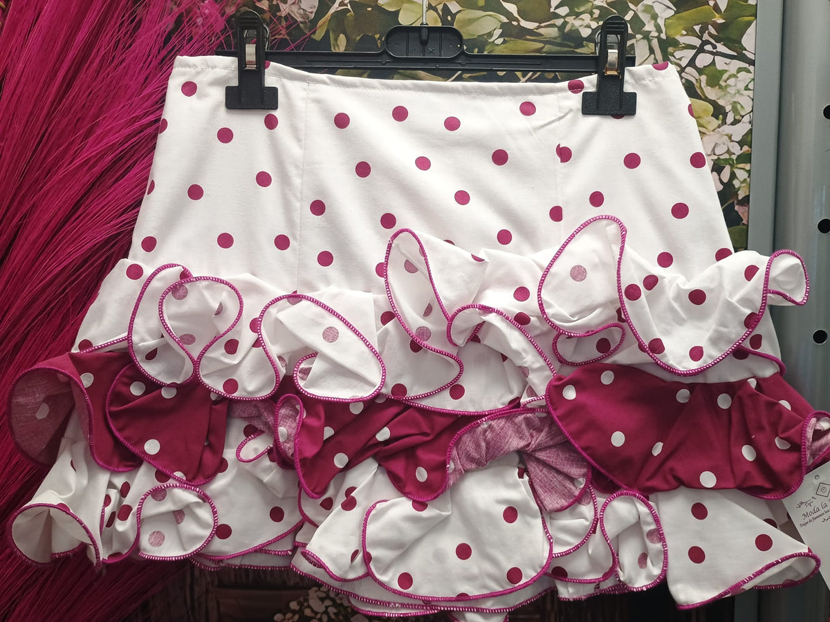 FALDA DE FLAMENCA CORTA PARA NIÑA TALLA 14.