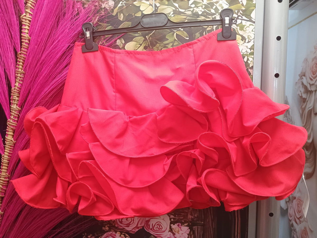 FALDA DE FLAMENCA CORTA PARA NIÑA TALLA 14.