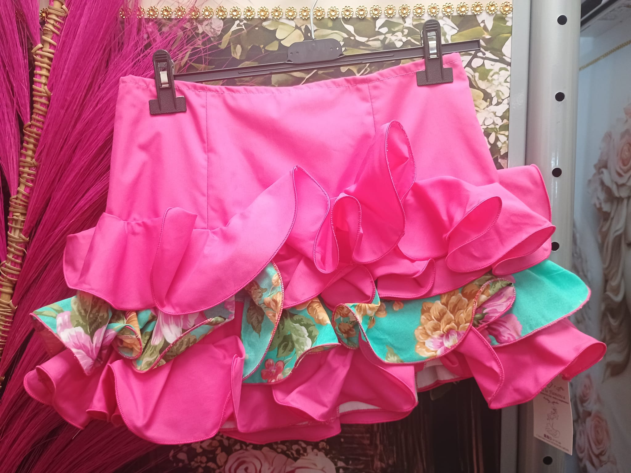 FALDA DE FLAMENCA CORTA PARA NIÑA TALLA 14.