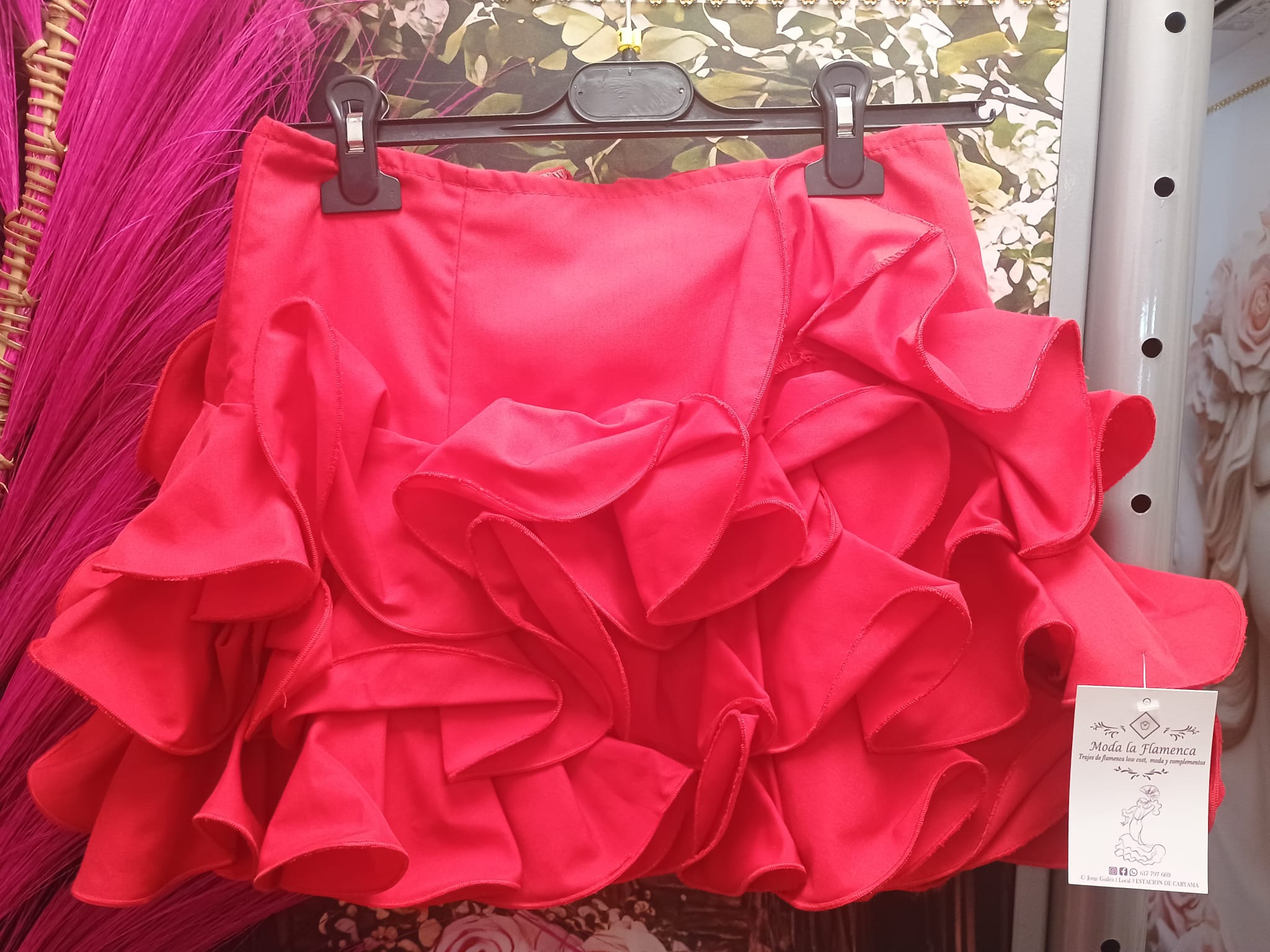FALDA DE FLAMENCA CORTA PARA NIÑA  TALLA 12.