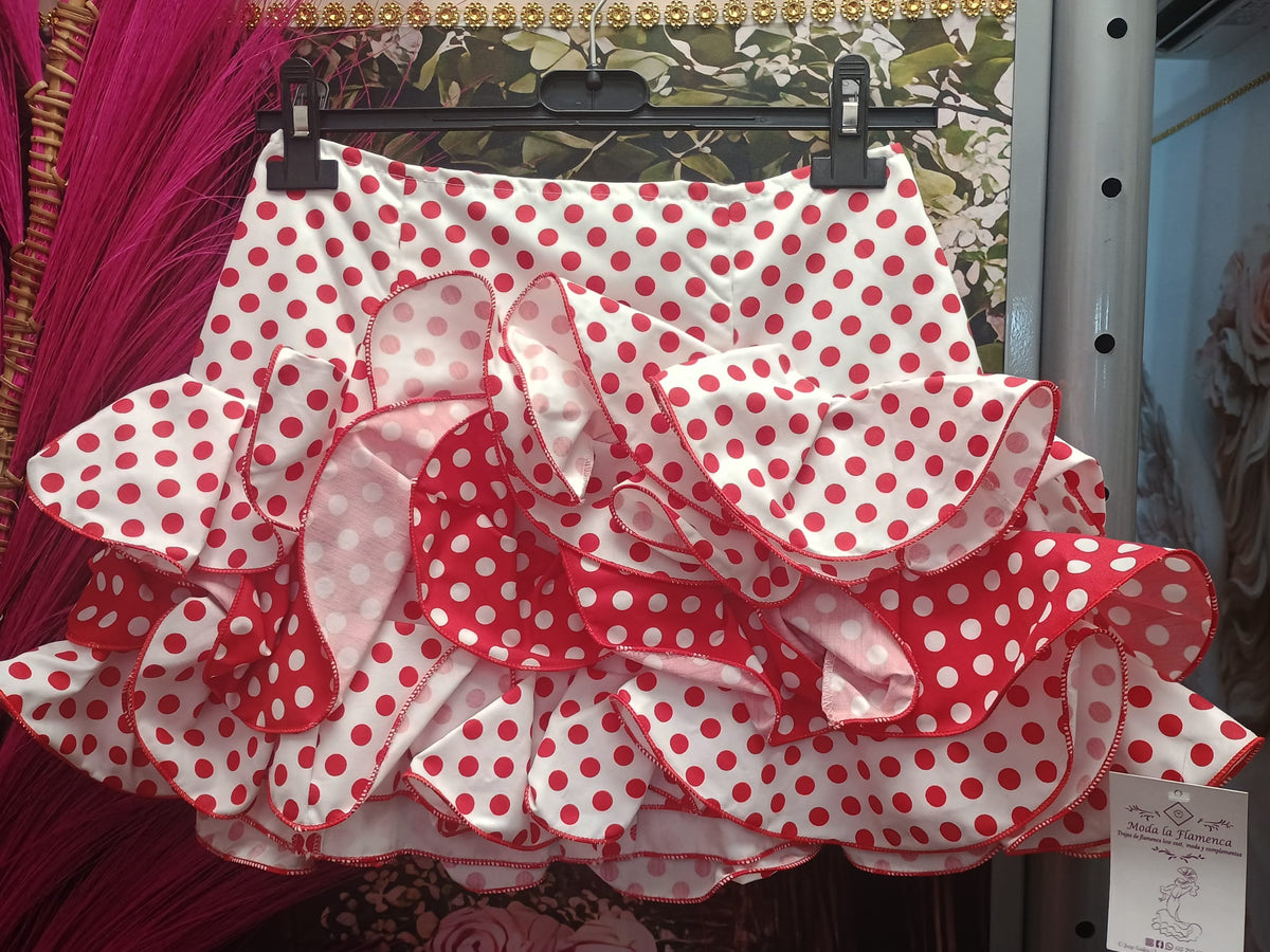 FALDA DE FLAMENCA CORTA PARA NIÑA  TALLA 12.