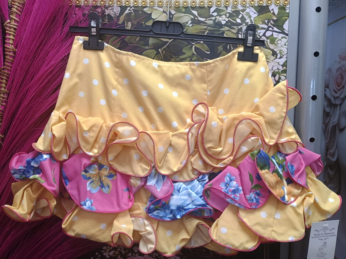 FALDA DE FLAMENCA CORTA PARA NIÑA  TALLA 12.