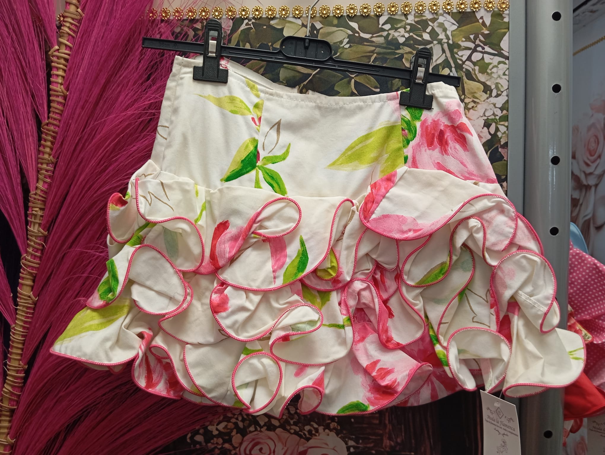 FALDA DE FLAMENCA CORTA PARA NIÑA TALLA 10.