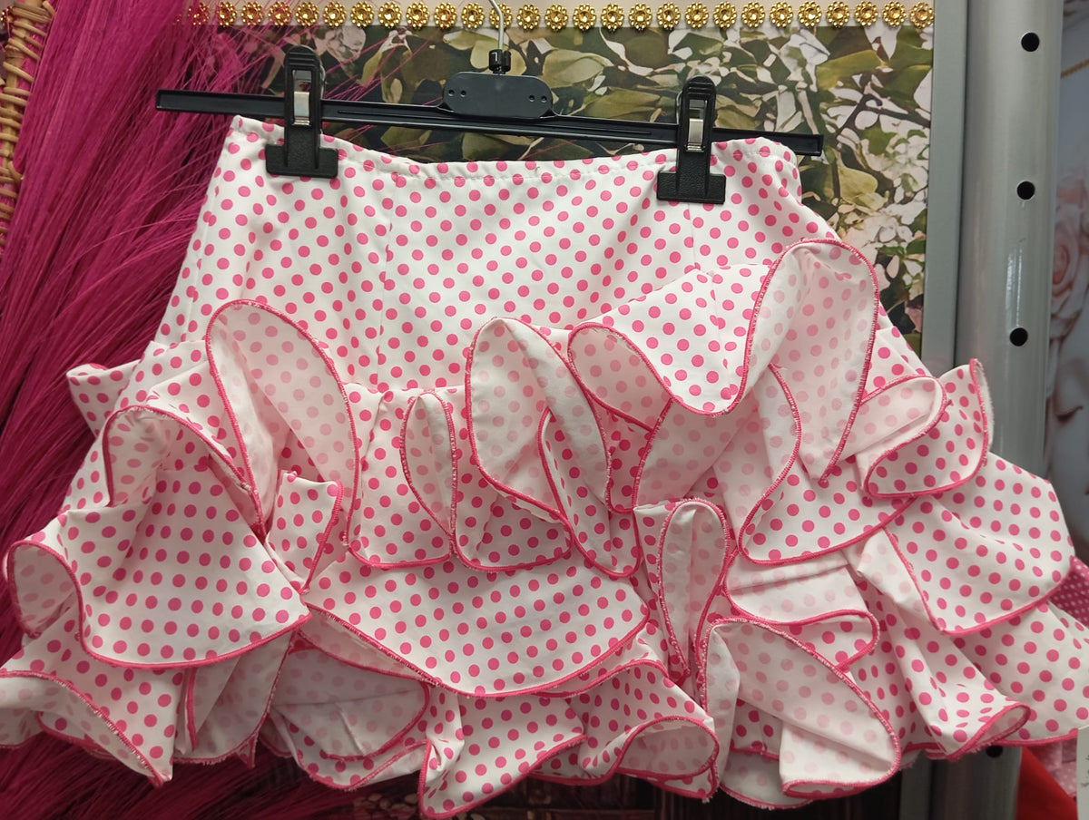 FALDA DE FLAMENCA CORTA PARA NIÑA TALLA 10.
