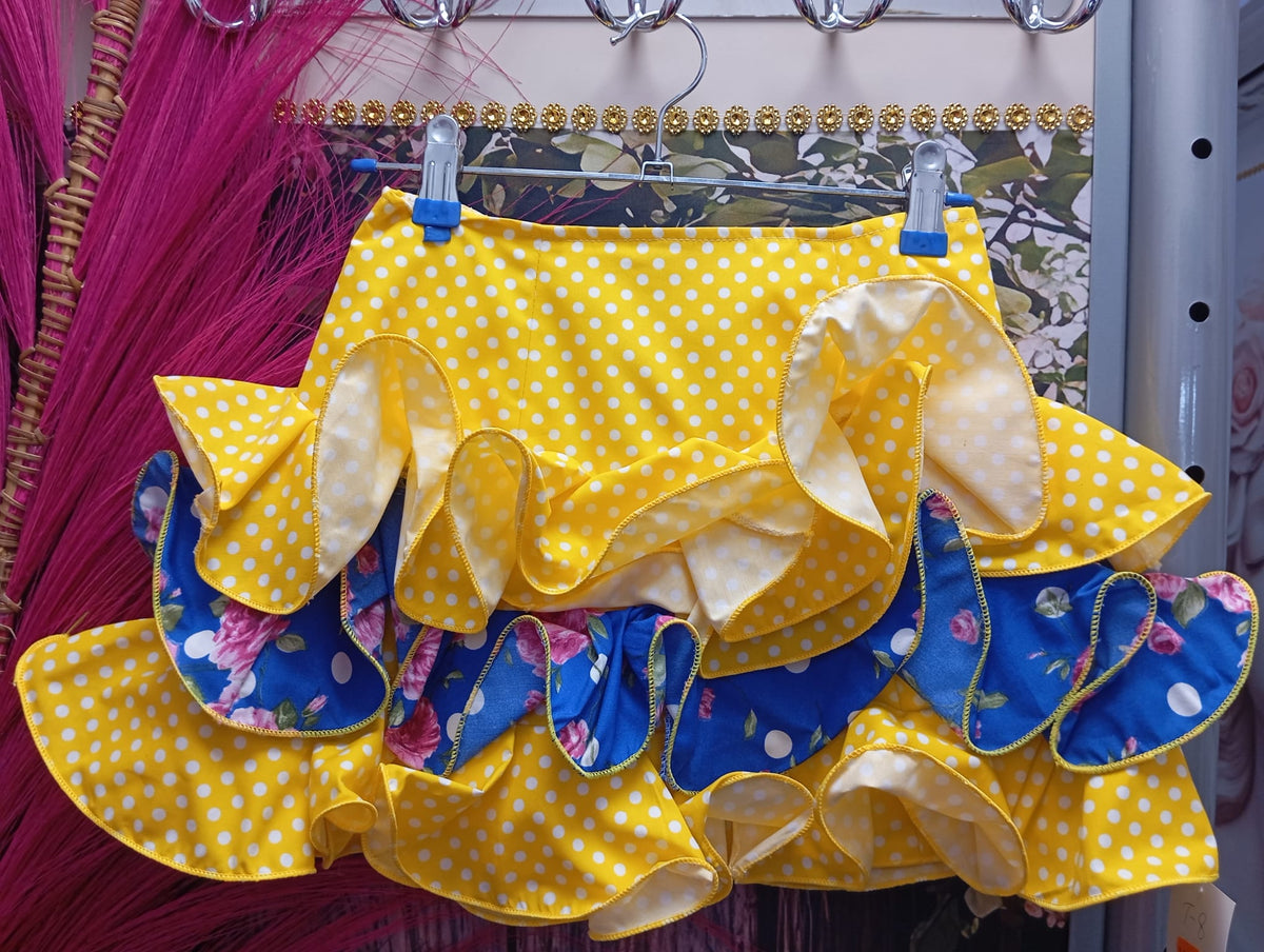 FALDA DE FLAMENCA CORTA PARA NIÑAS TALLA 8.