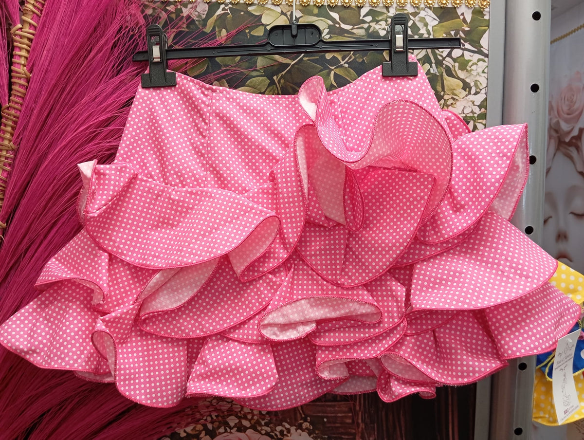 FALDA DE FLAMENCA CORTA PARA NIÑAS TALLA 8.