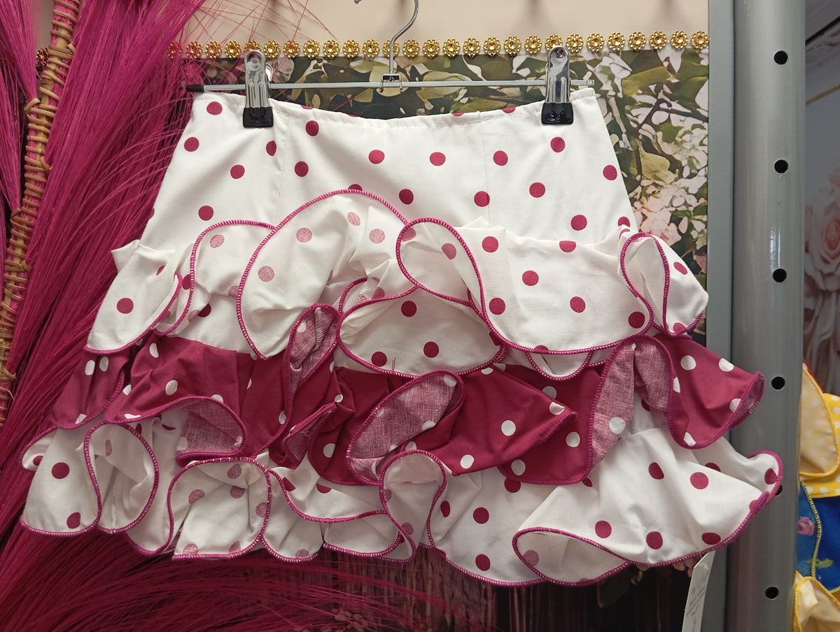 FALDA DE FLAMENCA CORTA PARA NIÑAS TALLA 8.