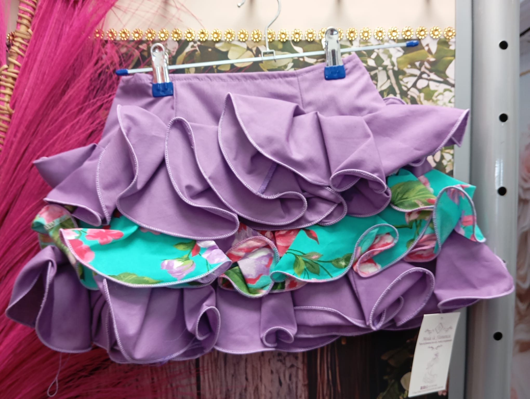 FALDA DE FLAMENCA CORTA PARA NIÑAS TALLA 6.