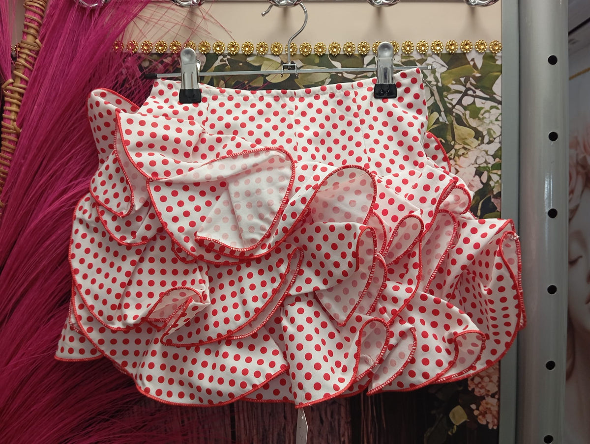 FALDA DE FLAMENCA CORTA PARA NIÑAS TALLA 6.