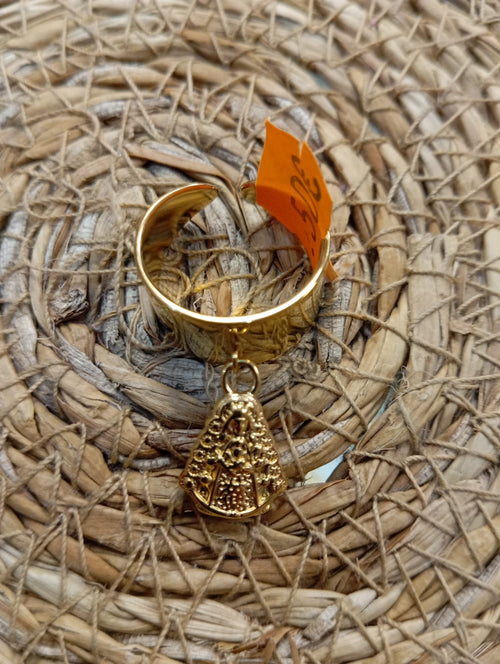 ANILLO VIRGEN DEL ROCIO AJUSTABLE EN ACERO