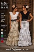 FALDA DE FLAMENCA VOLANTES RECTOS LUNARES