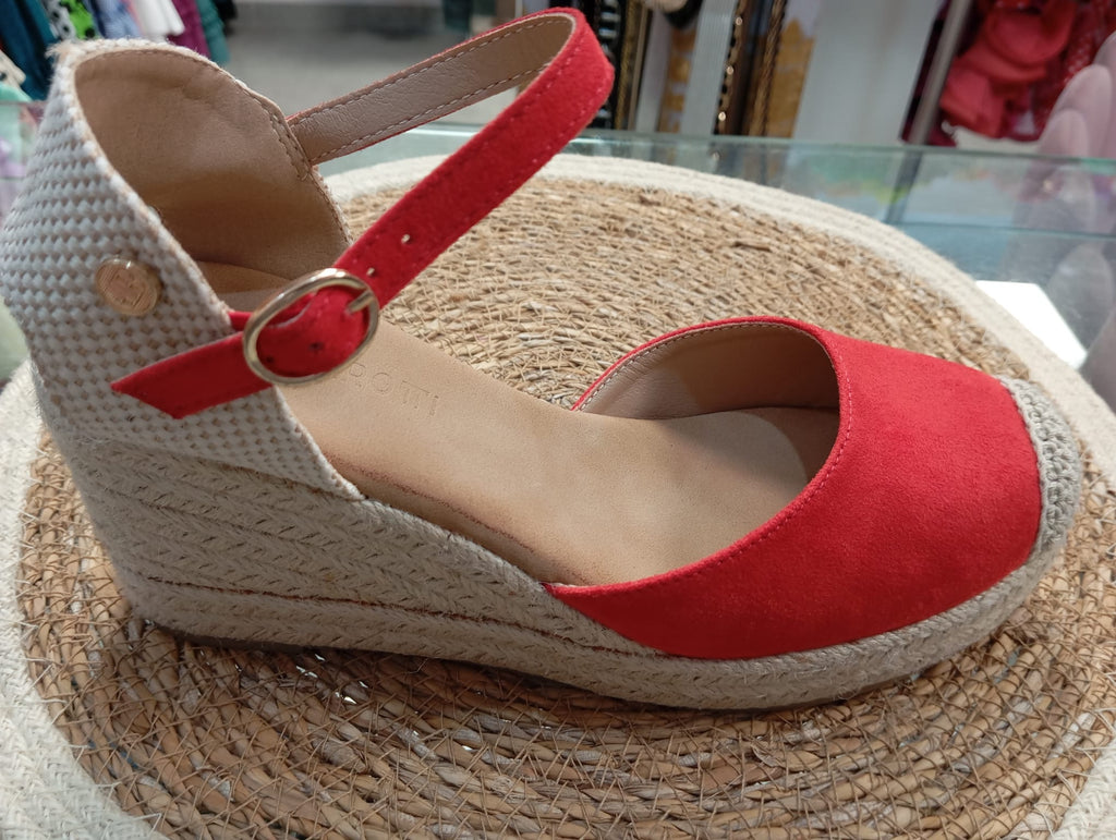 ZAPATILLA DE ESPARTO COLOR ROJO