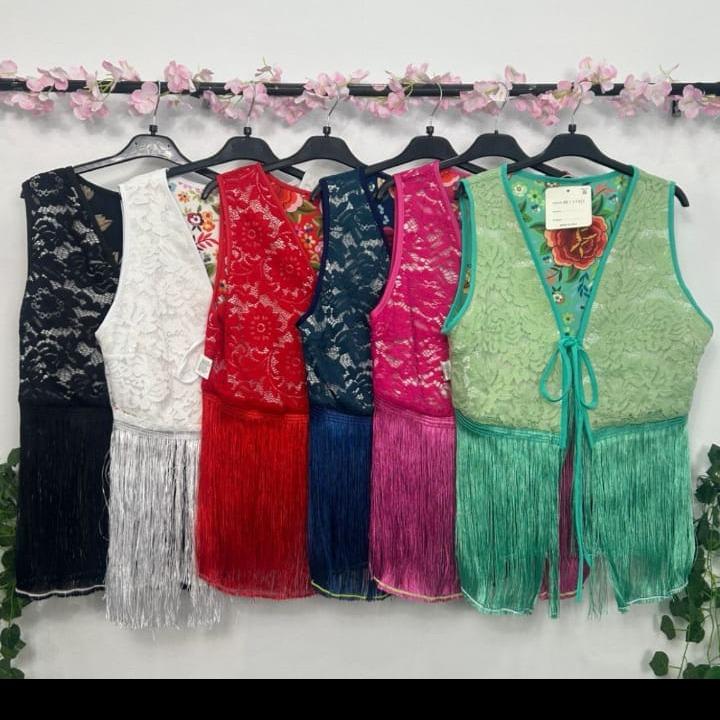 CHALECO DE FLAMENCA CON FLECOS REVERSIBLES