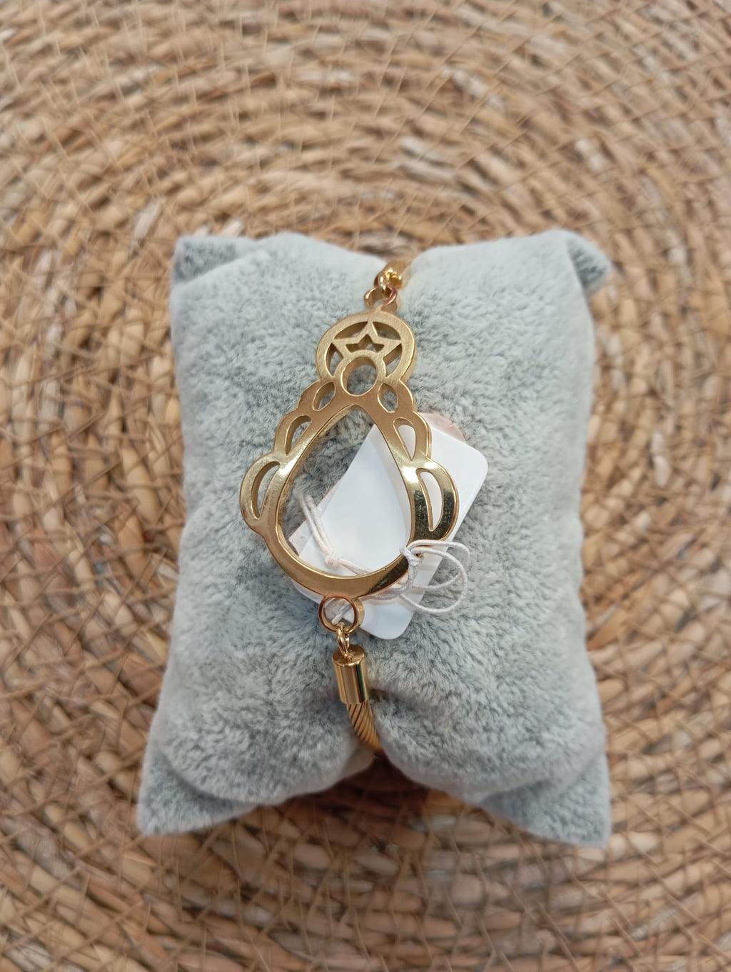 PULSERA VIRGEN DEL ROCIO DORADA RIGIDA