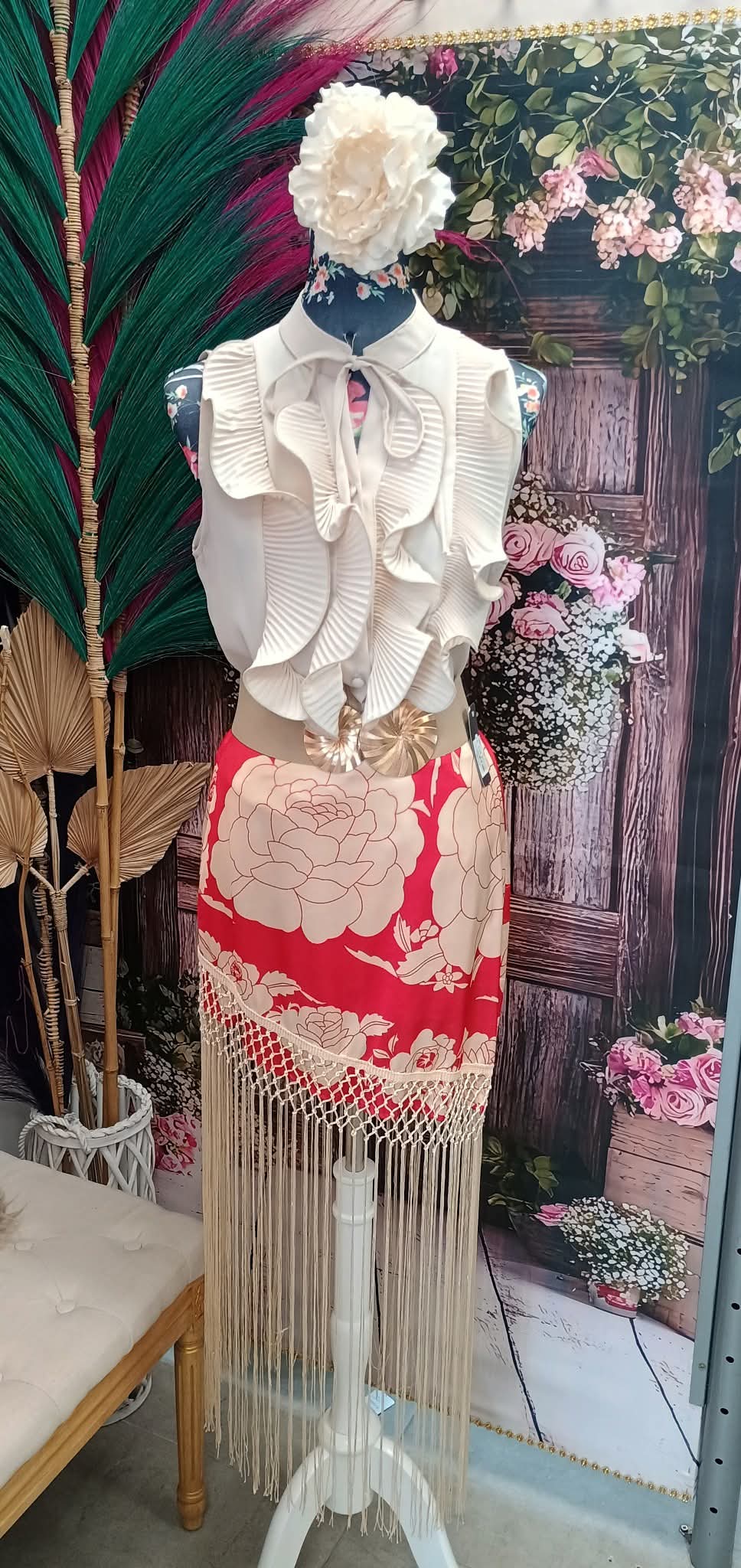 FALDA DE FLAMENCA CON FLECOS