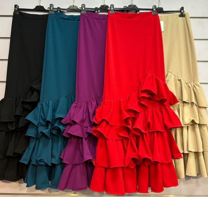 FALDA FLAMENCA CON VOLANTES