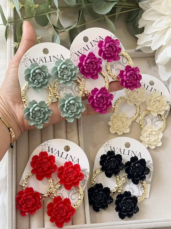 PENDIENTE DE FLAMENCA FLOR