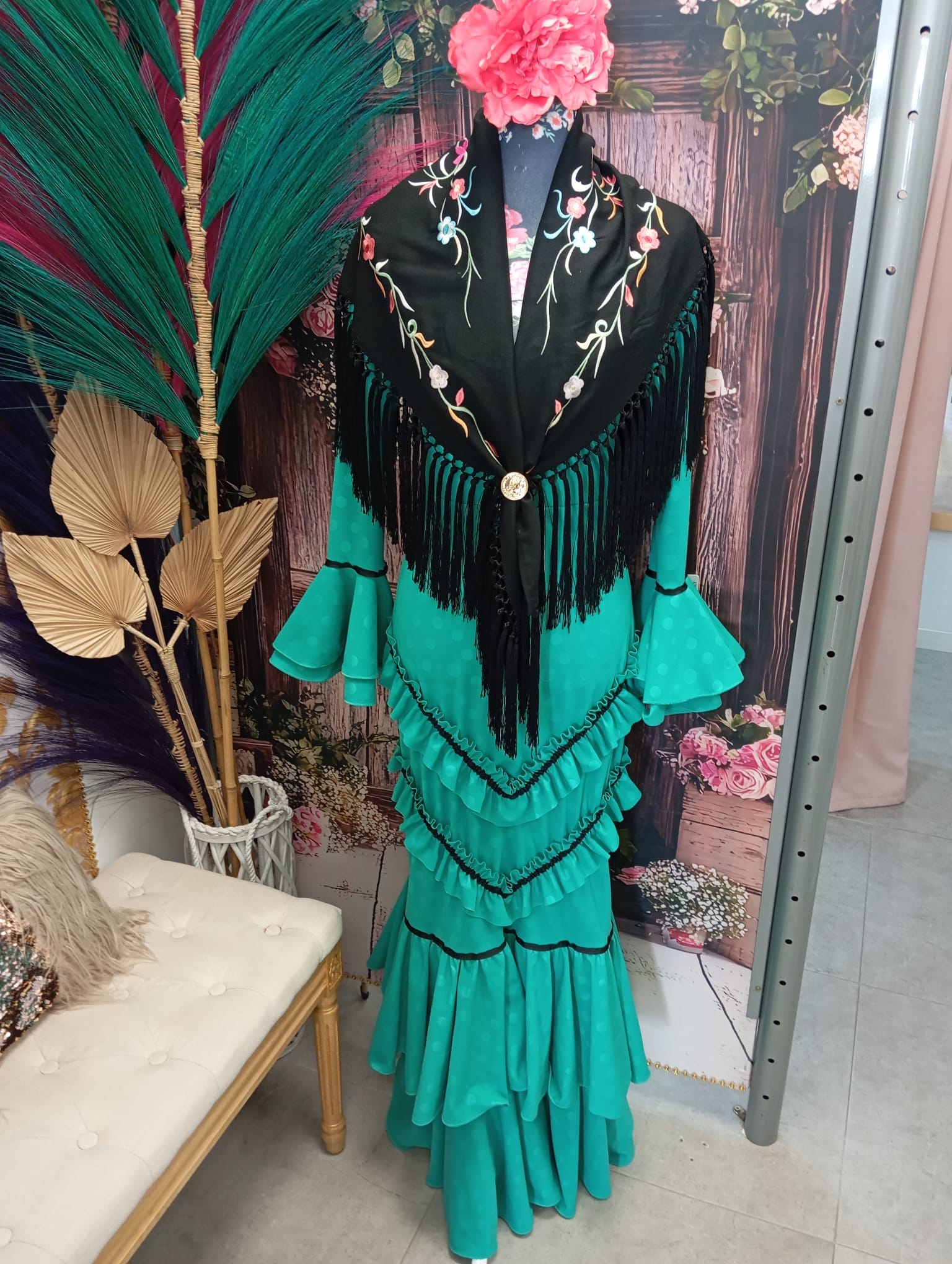 VESTIDO FLAMENCA LUNARES BROCADO MARGA