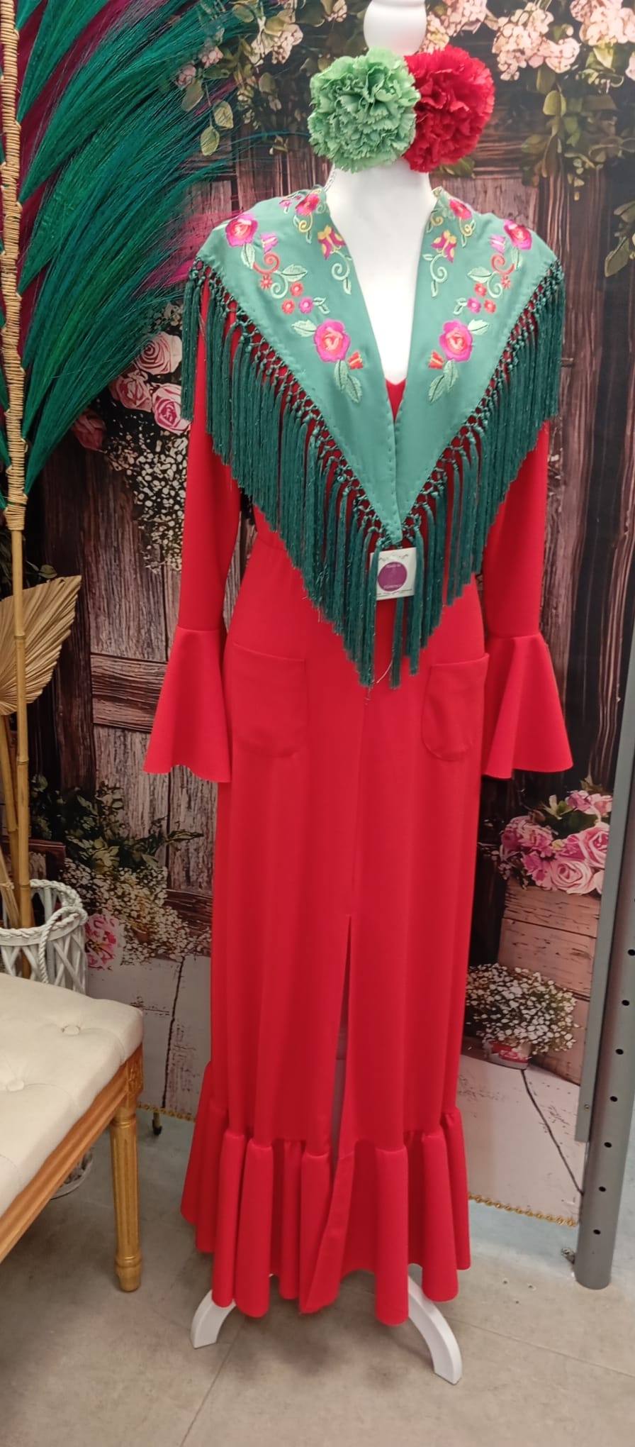 BATA FLAMENCA PARA ROMERIA CON BOLSILLOS