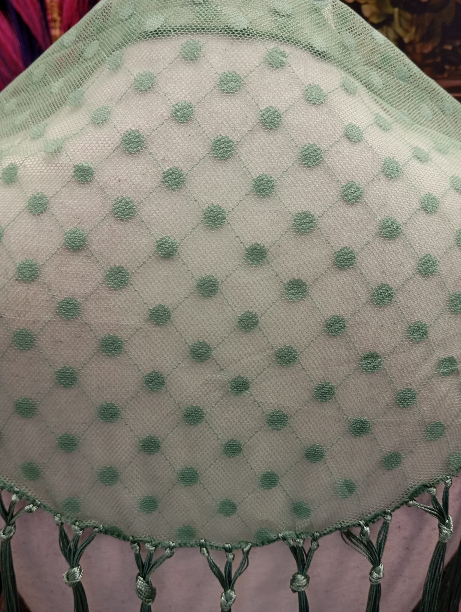 MANTON DE PLUMETI COLOR VERDE JABONOSO PEQUEÑO