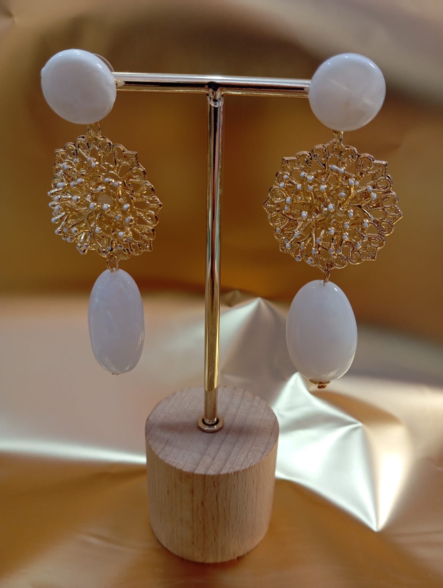 PENDIENTES UVA BLANCOS