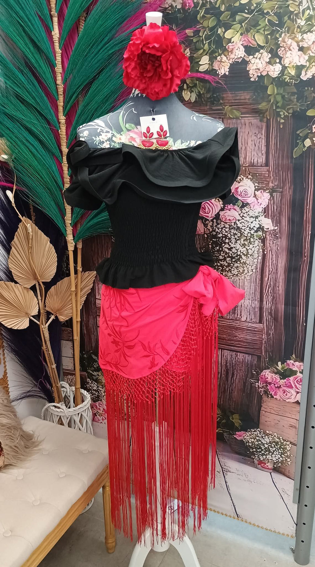 FALDA DE FLAMENCA CON FLECOS