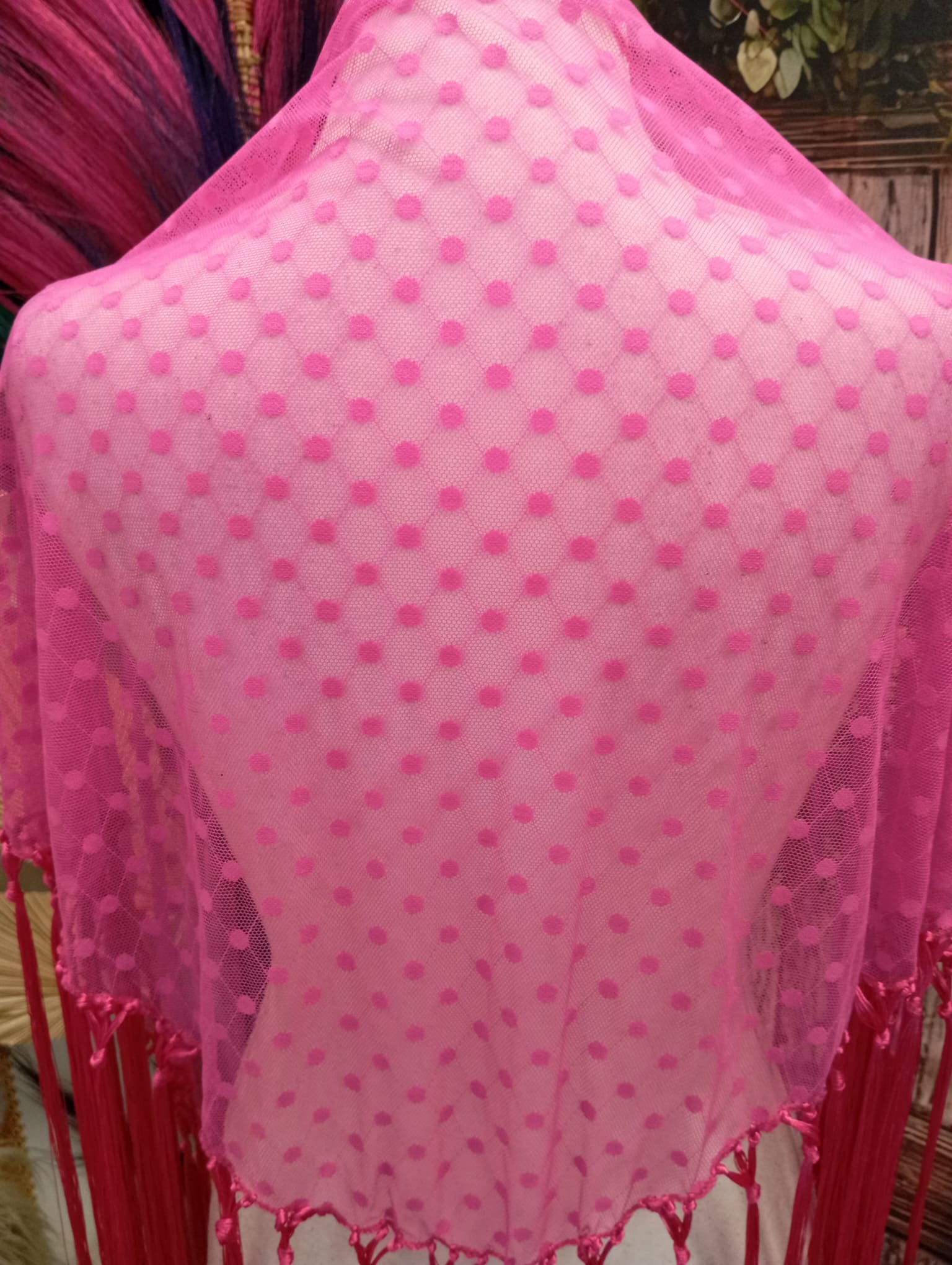 MANTON PLUMETI GRANDE COLOR FUCSIA