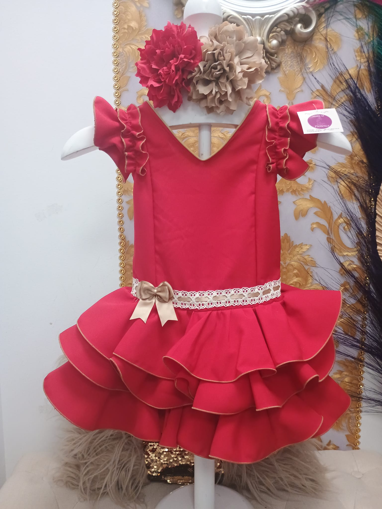 VESTIDO FLAMENCA MODELO LUCIA ROJO