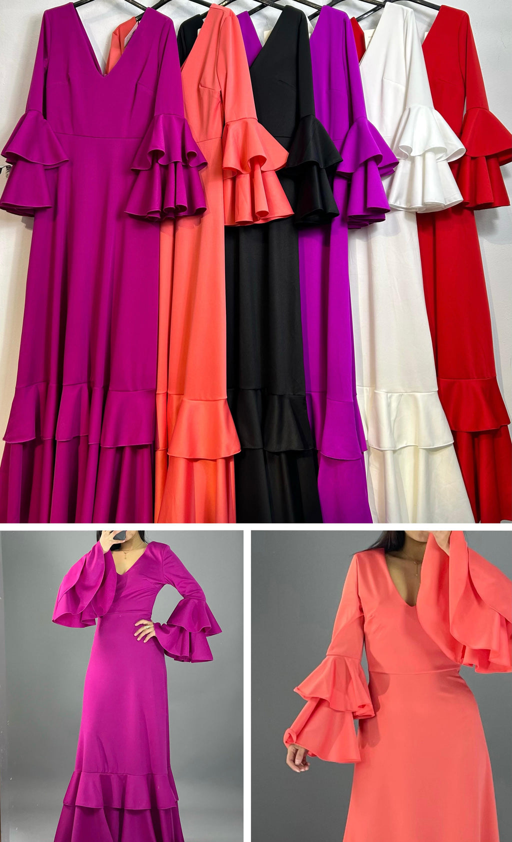 BATA FLAMENCA DOBLE VOLANTE