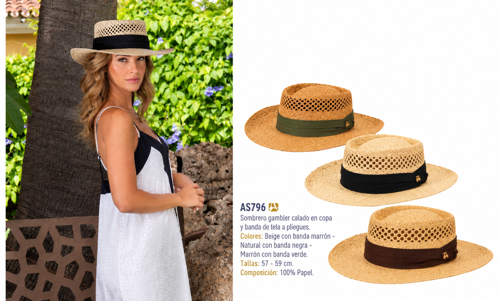 SOMBRERO GAMBLER CALADO (UNISEX)